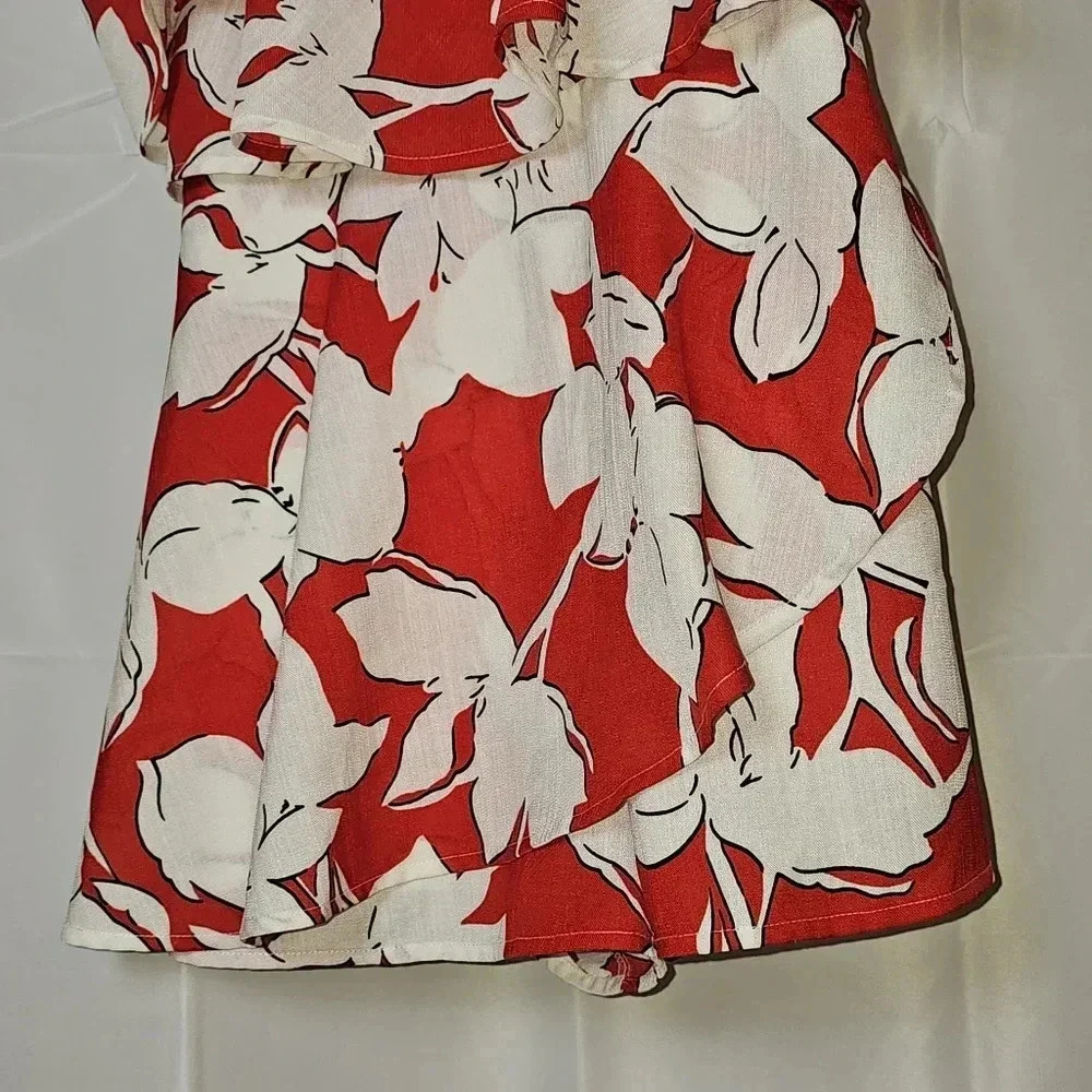 J.O.A Los Angeles Red and White 100% Linen Skort - Picture 10 of 15
